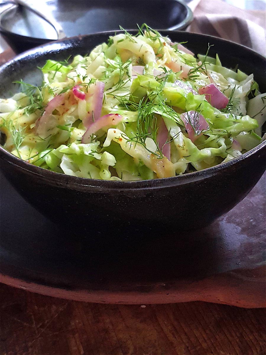 Cabbage &amp; Fennel Salad with Creamy Mustard Dressing