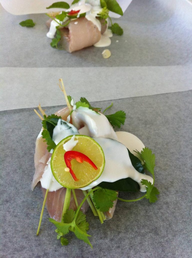Fish Parcels with Coconut Cream & Kaffir Lime Leaves