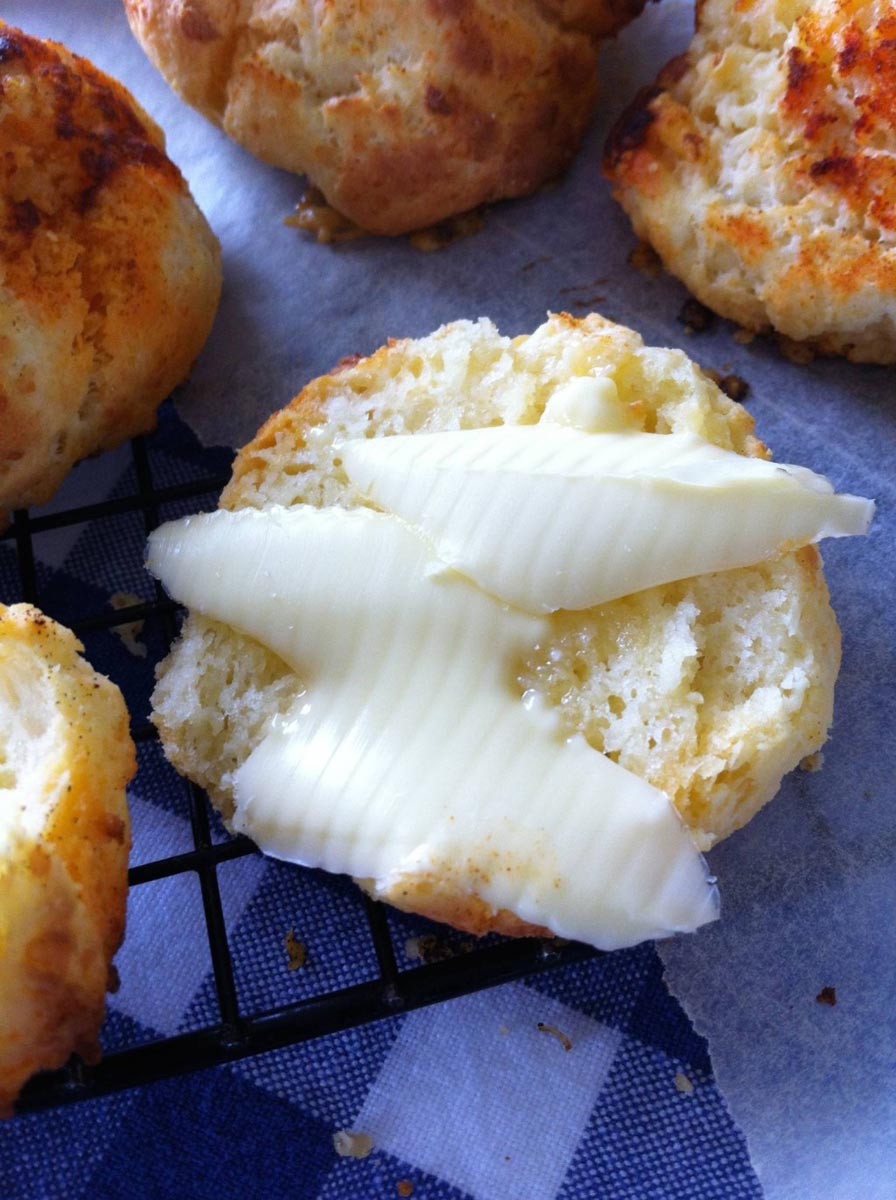 Golden cheese scones