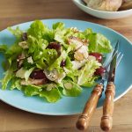 Pan-fried Chicken Salad with Grapes, Almonds & Raspberry Vinegar