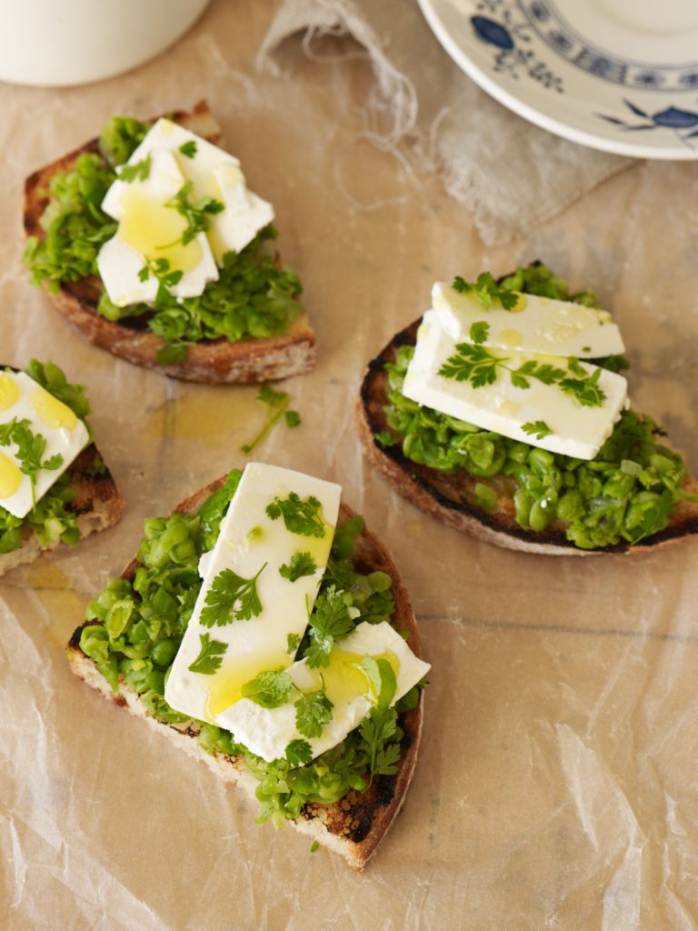 Crushed Peas with Feta & Chervil
