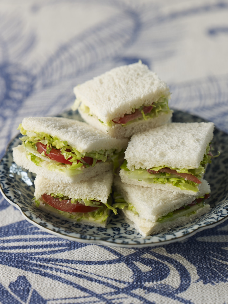 Ham & egg sandwiches|Hot-smoked salmon & cucumber sandwiches|Salad sandwiches