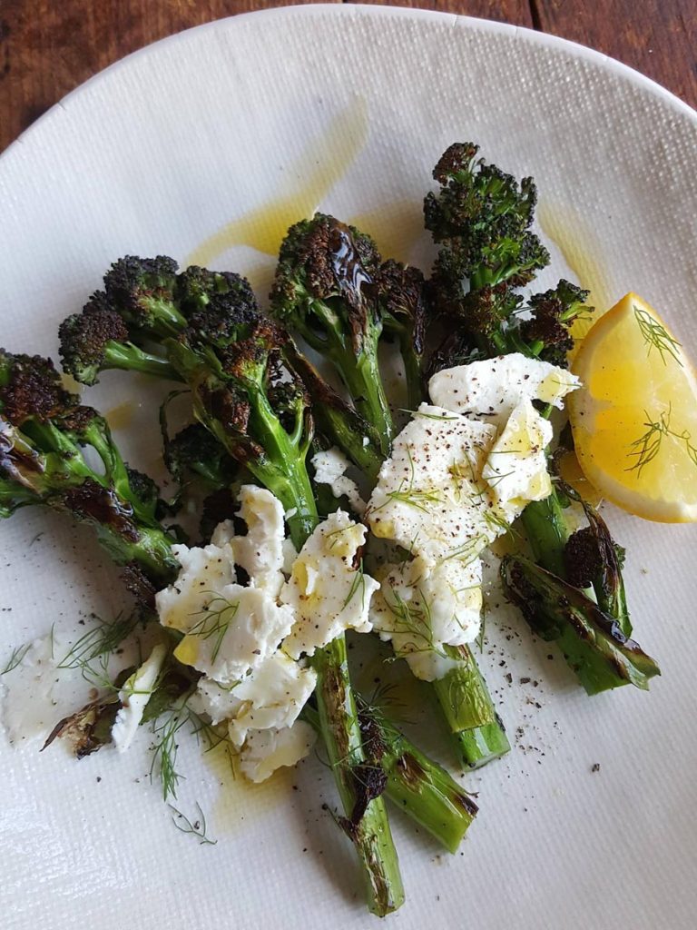 Grilled Broccolini with Feta