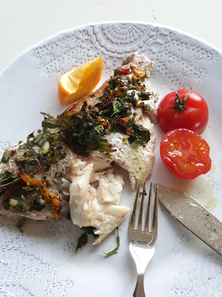 Snapper – cooked with tomatoes