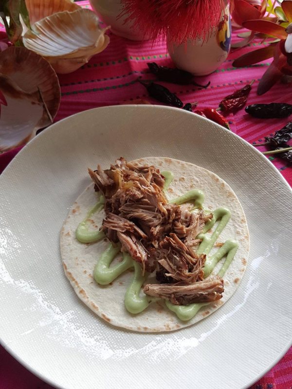 Pulled pork and avocaod cream
