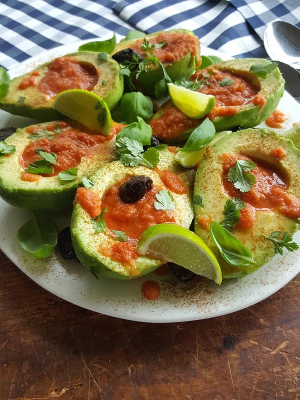 Avocados with gazpacho & lime