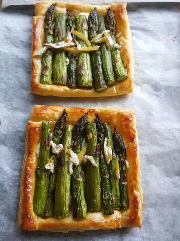 asparagus tarts cooked