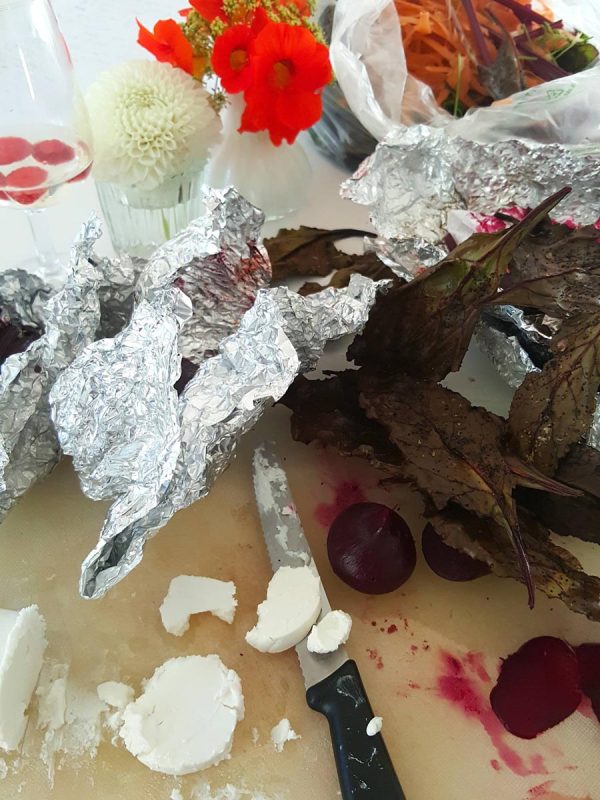 Cooking beetroot in foil