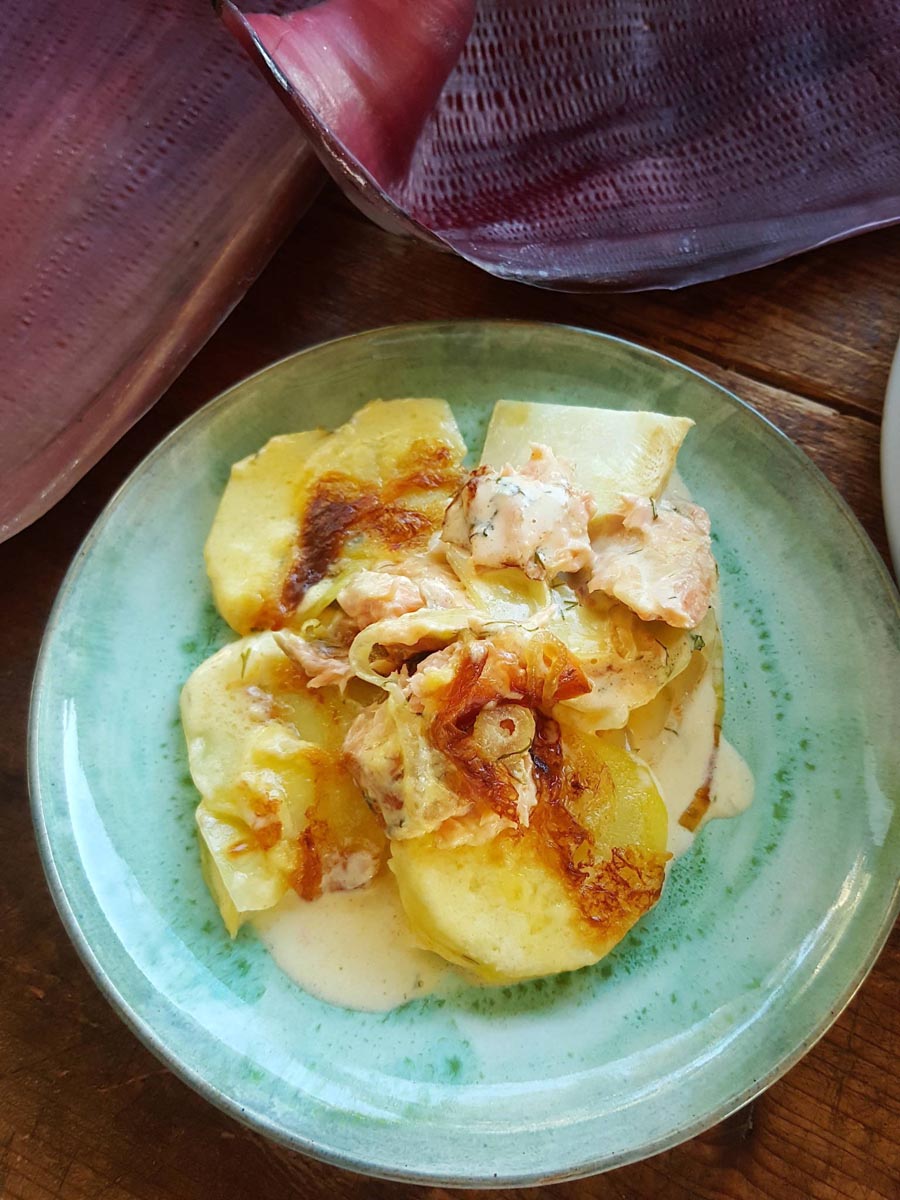 Hot Smoked Salmon And Celeriac Gratin Shared Kitchen 3921