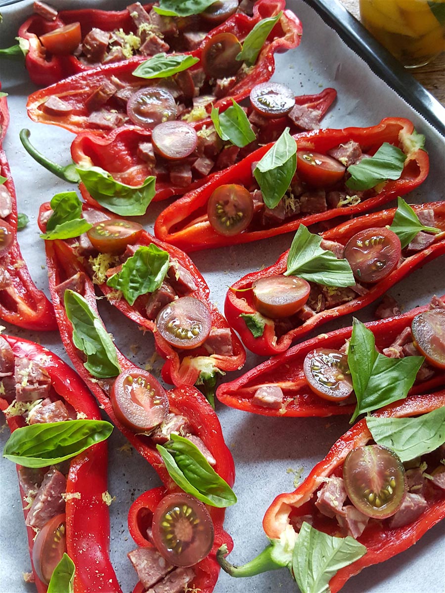 Baked Peppers with Chorizo