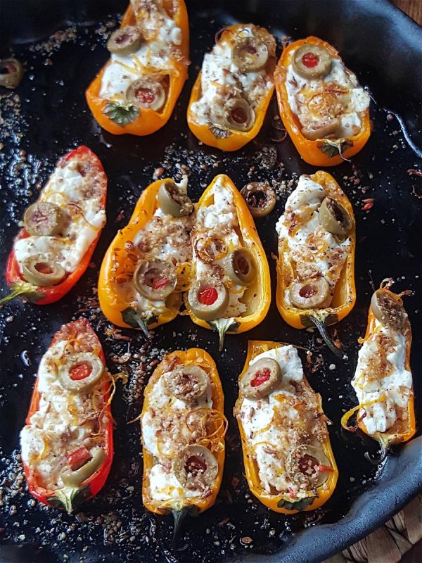 Mini Peppers Stuffed with Goat's Cheese