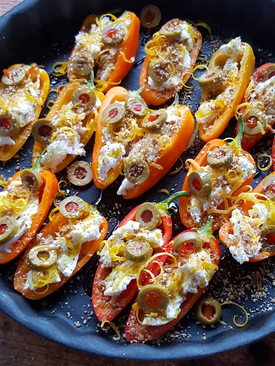 Mini Peppers Stuffed with Goat's Cheese