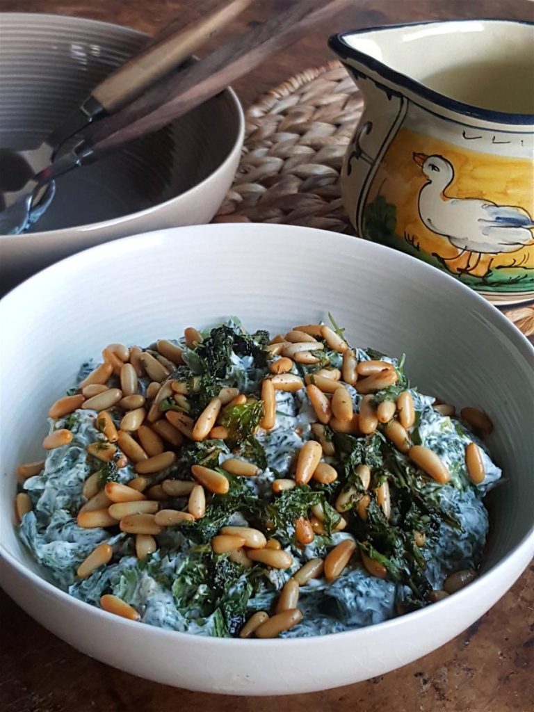 Spinach & Yoghurt Salad with Pine Nuts