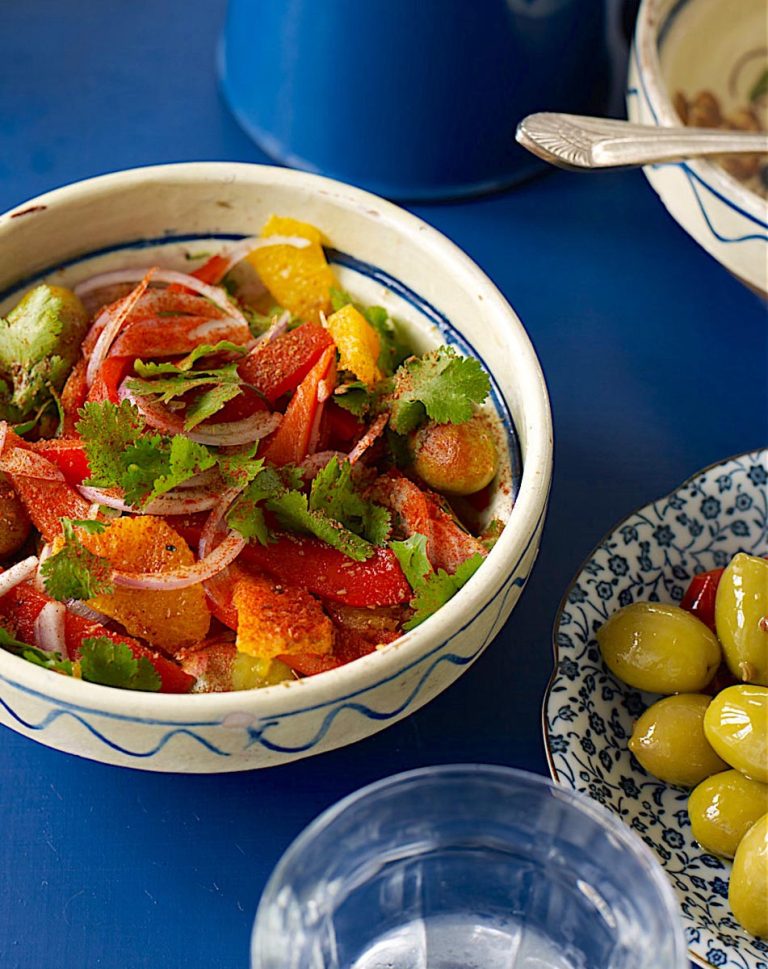 Char-grilled Red Pepper, Orange & Green Olive Salad