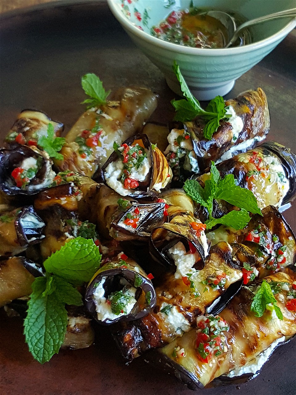 Shared Kitchen Grilled Eggplant & Feta Rolls