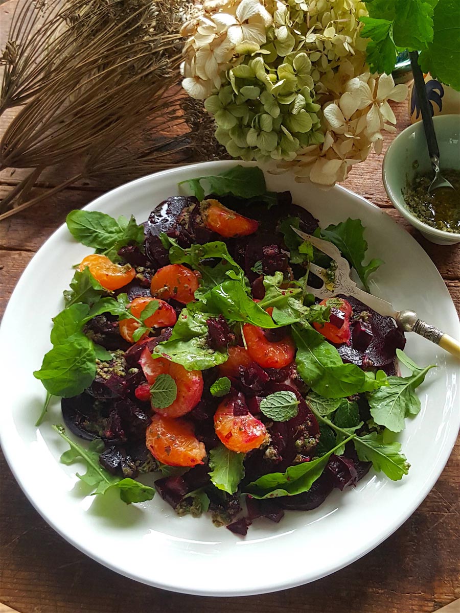 Beetroot & Mandarin Salad with Caper Dressing