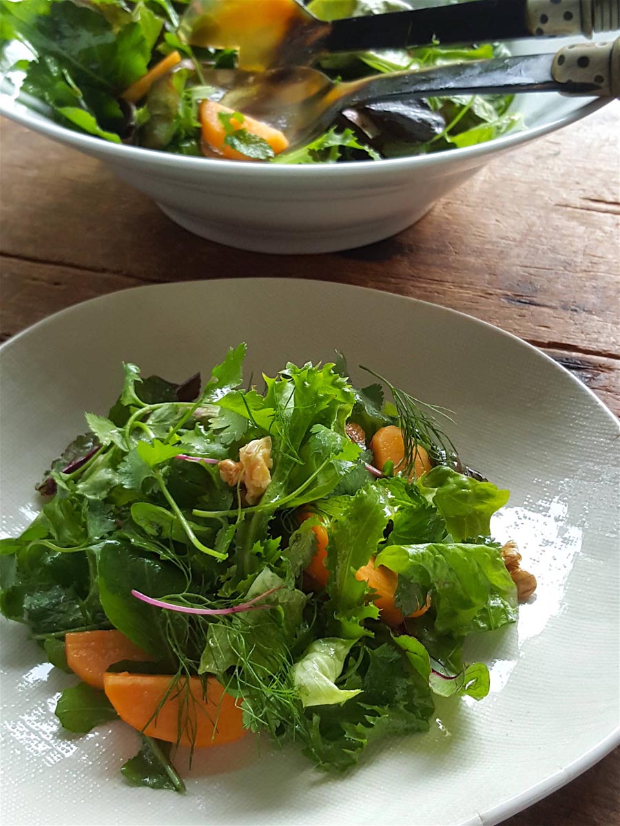 Winter Salad with Walnuts & Persimmon