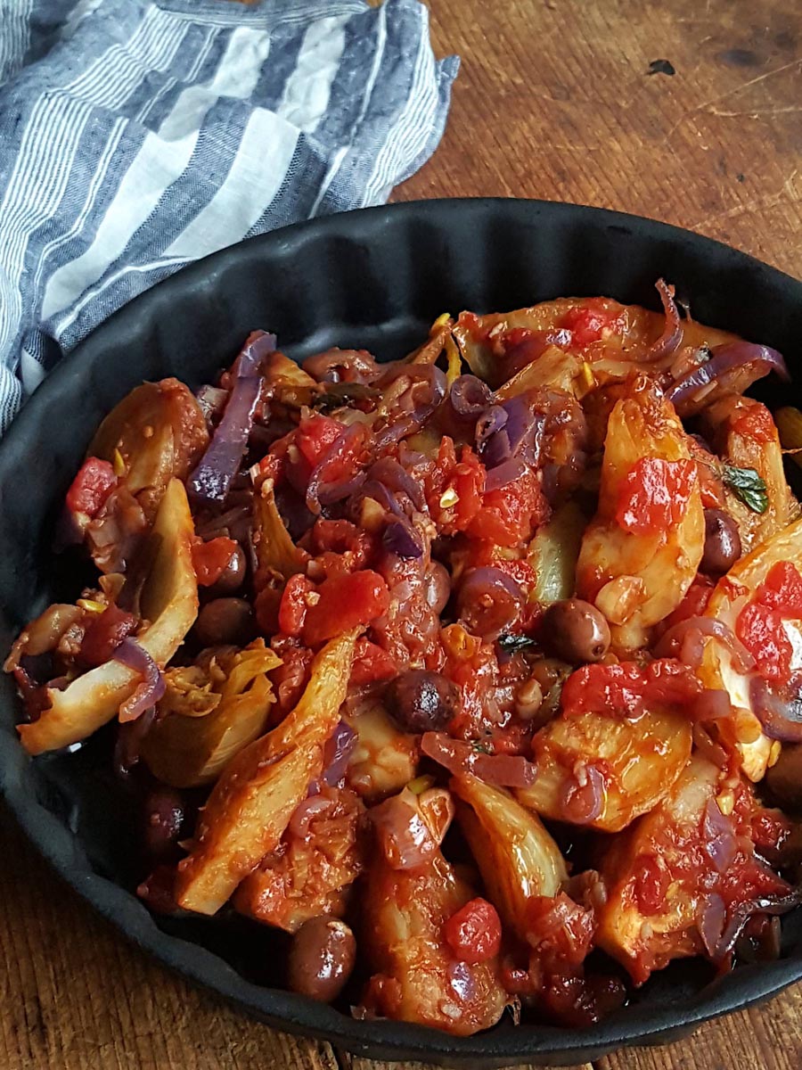 Stewed Fennel with Black Olives