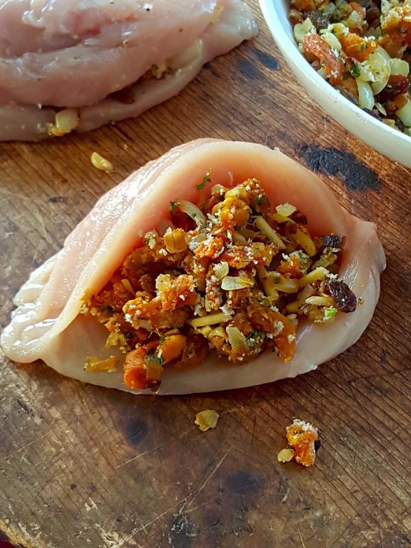 Chicken Breasts with Apricot & Almond Stuffing