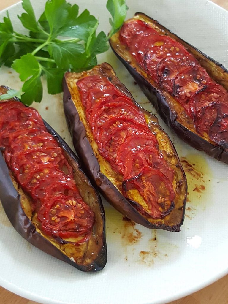 Baked Spiced Eggplants with Tomatoes