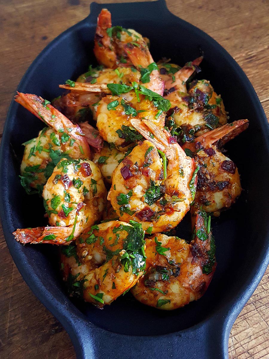 Finger licking' Prawns with Red Chermoula