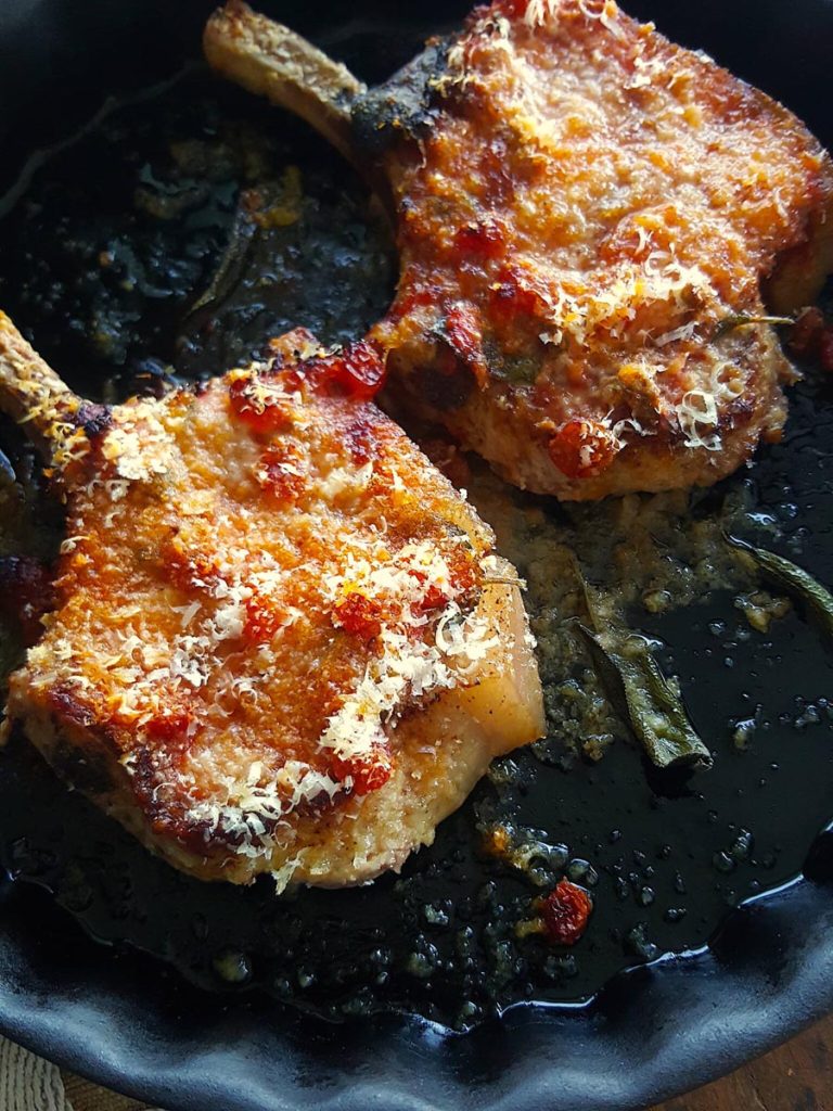 Colourful, succulent pork cutlets