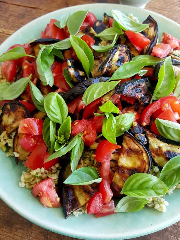 Barbecued Eggplant with Freekeh