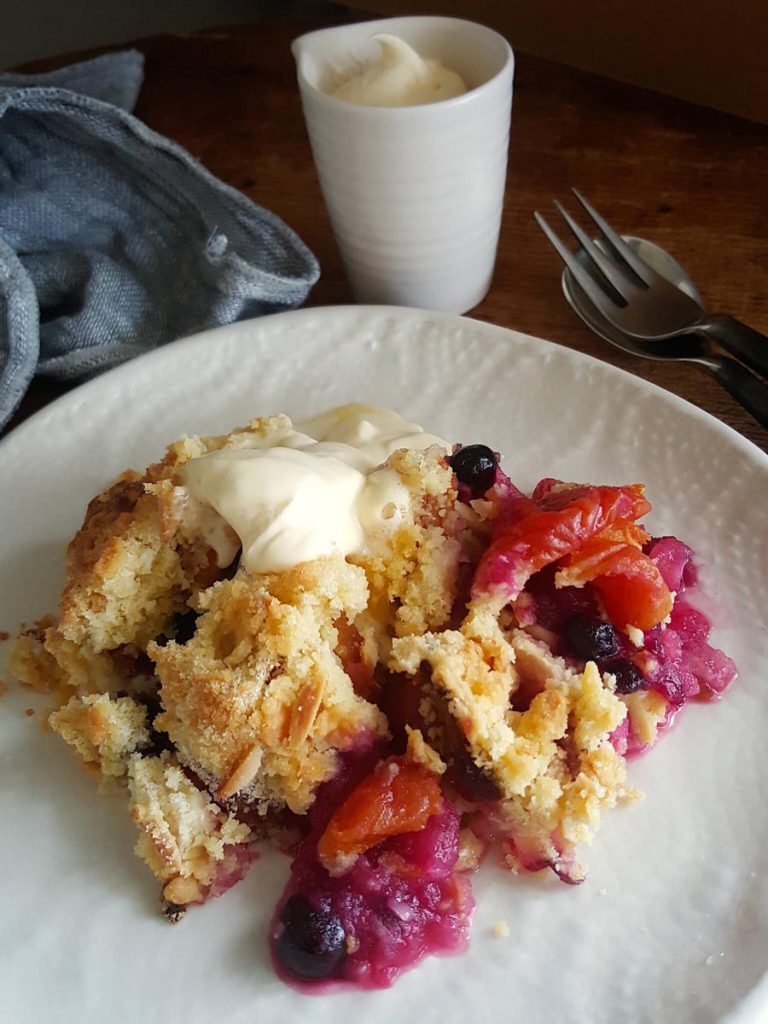Apple, Blueberry & Apricot Crumble