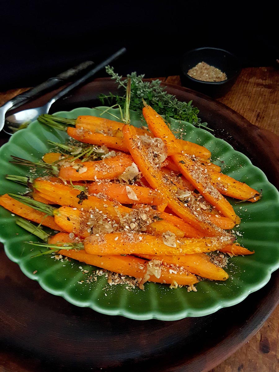 Roasted Carrots with Thyme & Dukkah