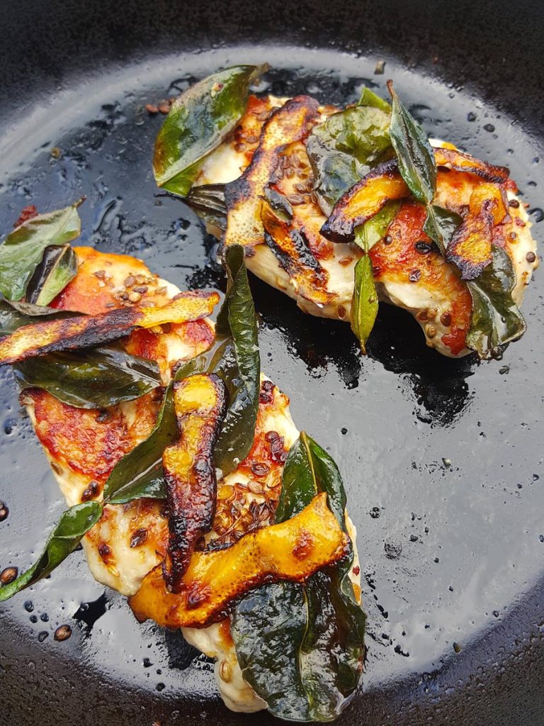 Pan-fried Chicken Breast with Lime Leaves