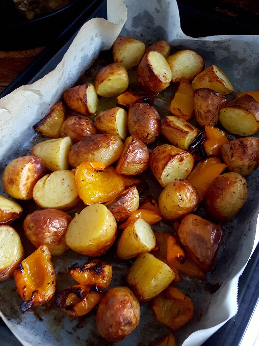 Roasted Potatoes & Yellow Peppers