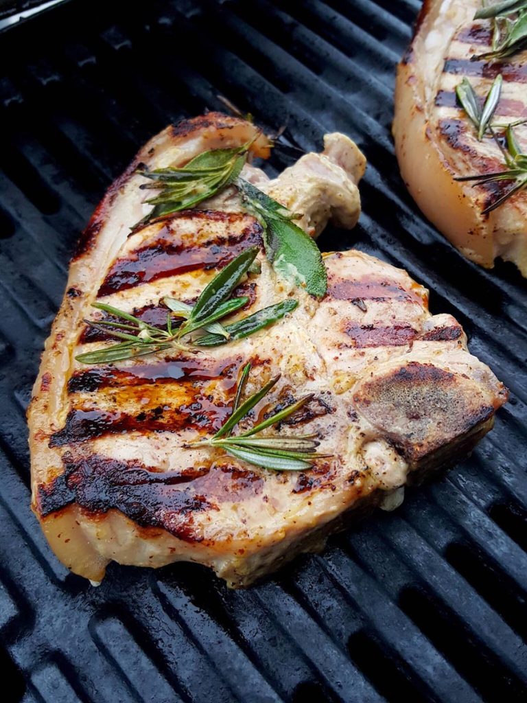 Grilled Pork Chops with Fennel & Potatoes