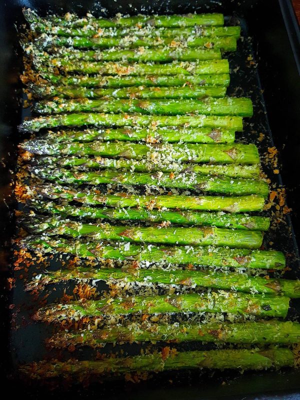 Bake until asparagus tips are golden and crisp.