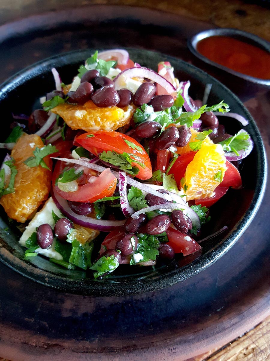 Quesadilla with Black Bean & Tangelo Salad