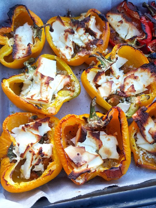 Baked Peppers with Feta & Capers
