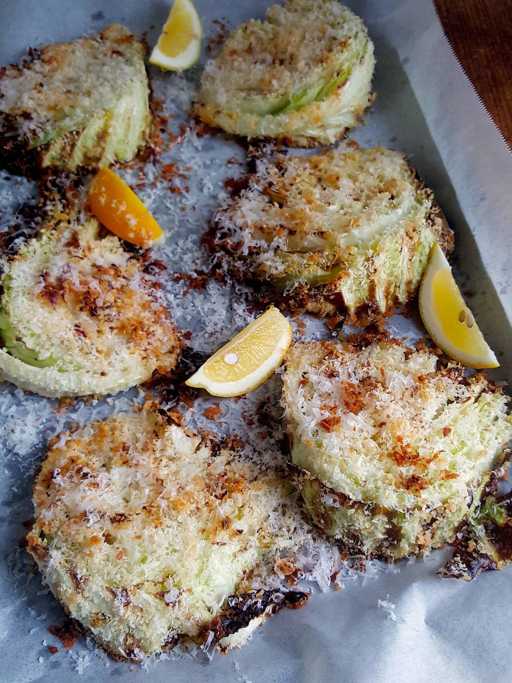 Roasted Cabbage Wedges with Chilli Flakes