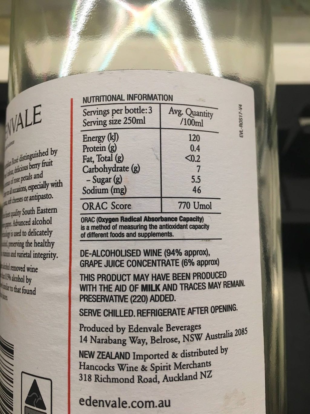 0% wine