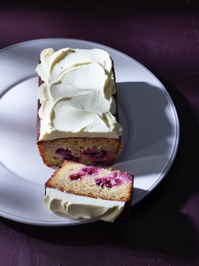 Blackberry, Rose and Citrus Loaf with Labneh 
