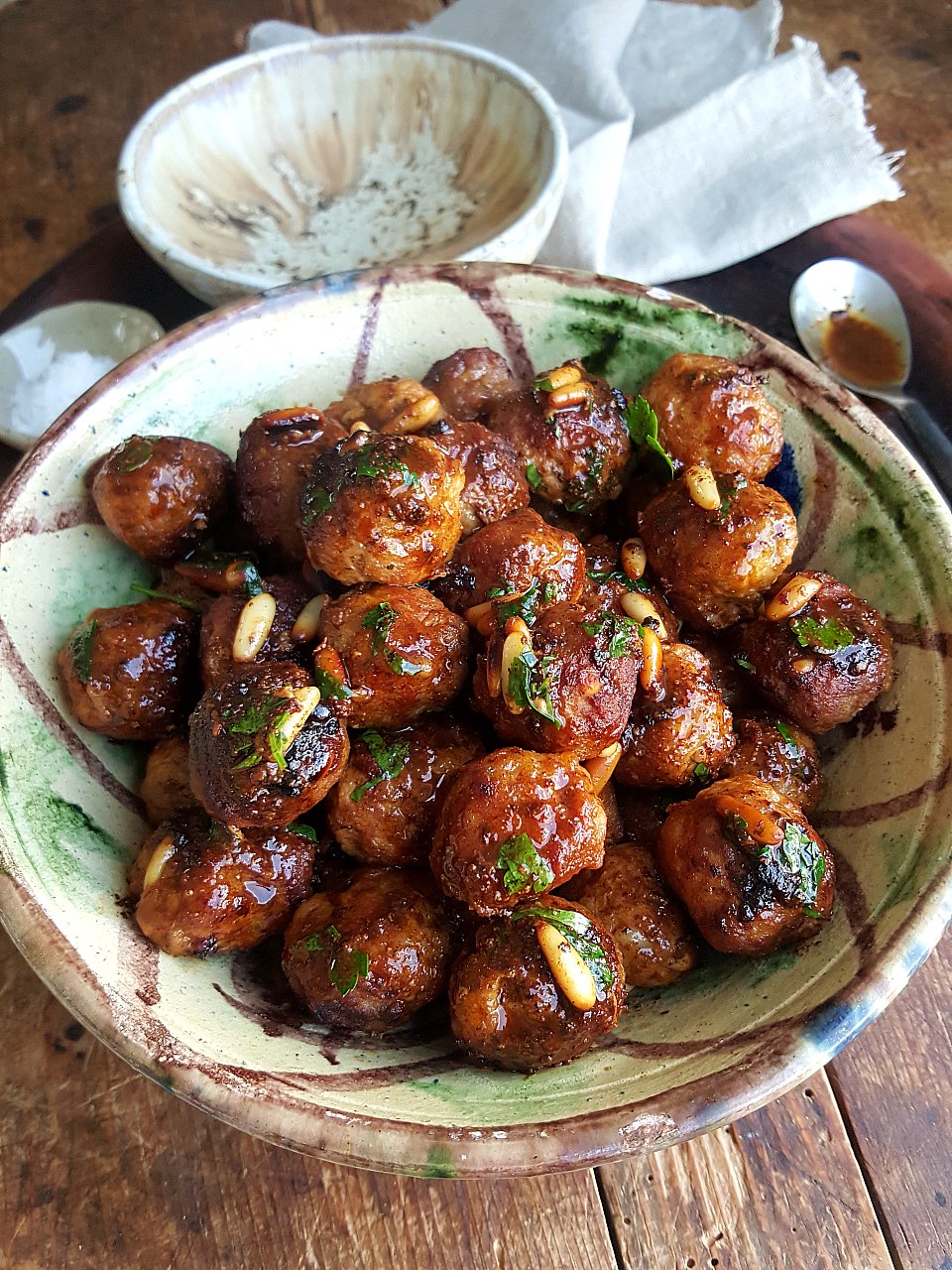 Pork & Pine Nut Meatballs with Marsala Glaze
