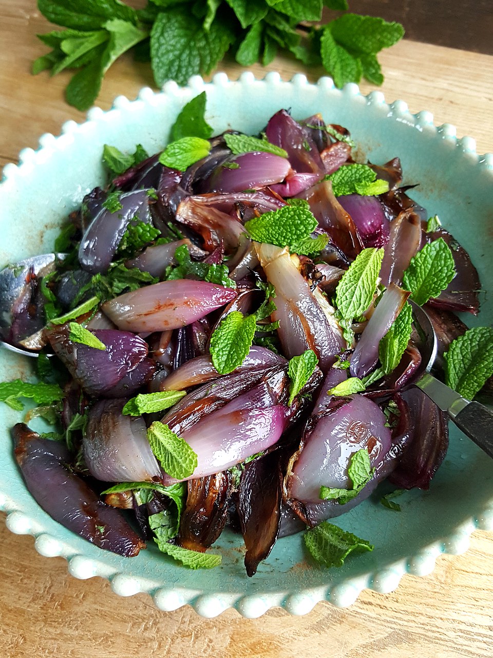 Roasted Red Onion Salad with Mint & Cinnamon