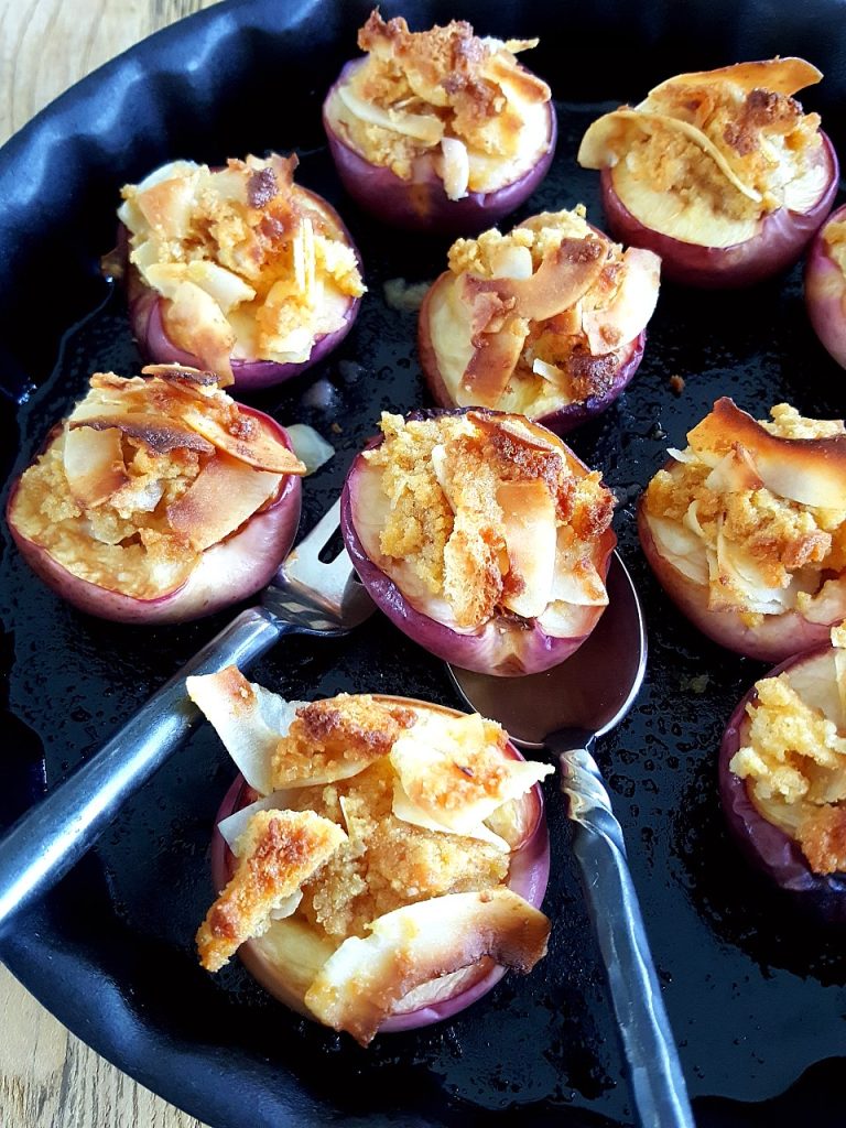 Baked Nectarines with Coconut & Rum