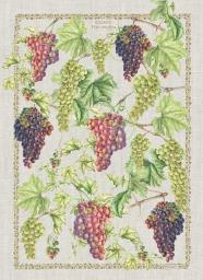 Sue Wickison grapes linen tea towel
