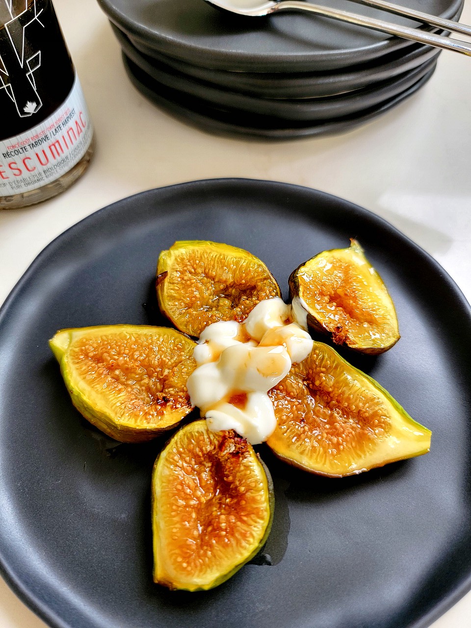 Figs with Maple Syrup & Sea Salt