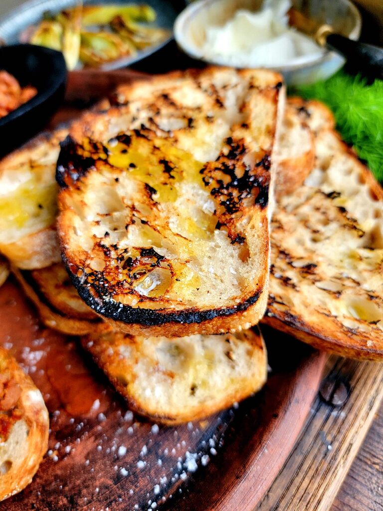 Winter Bruschetta with Sausage Crumb